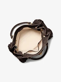 Hamilton Moderne Large Fringed Suede Satchel