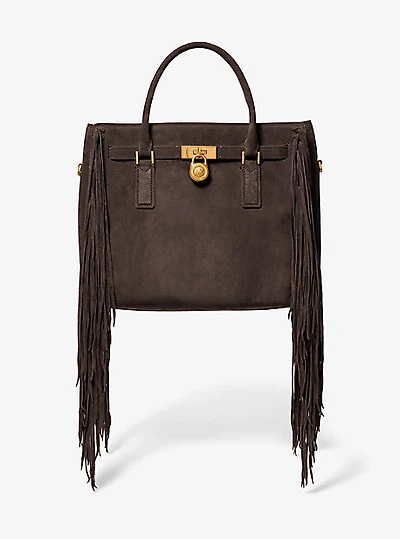 Hamilton Moderne Large Fringed Suede Satchel