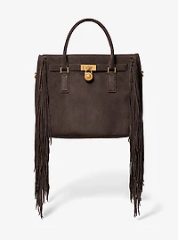 Hamilton Moderne Large Fringed Suede Satchel