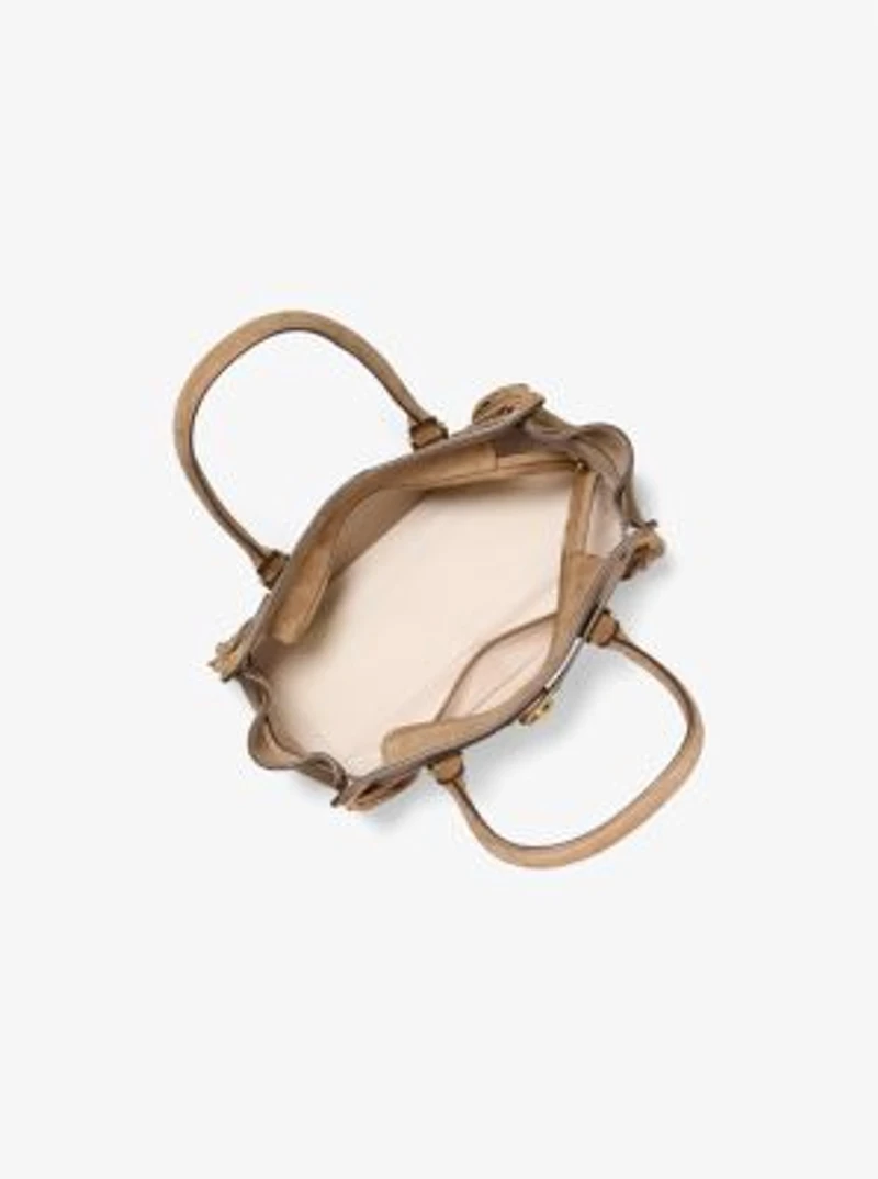 Hamilton Moderne Small Fringed Suede Satchel