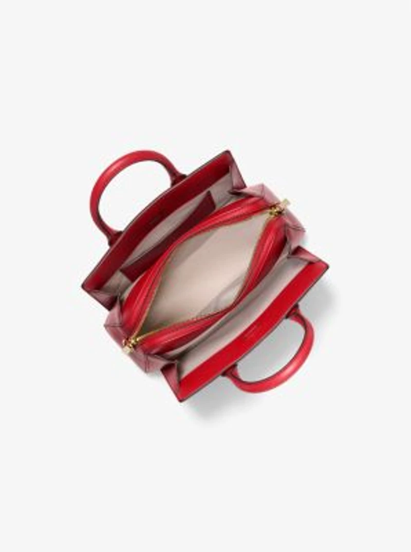 Laila Small Metallic Signature Logo Satchel