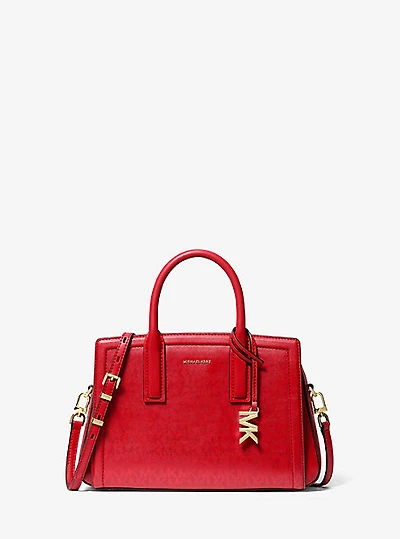 Laila Small Metallic Signature Logo Satchel