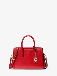 Laila Small Metallic Signature Logo Satchel