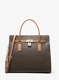 Hamilton Moderne Large Signature Logo Satchel
