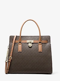 Hamilton Moderne Large Signature Logo Satchel