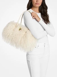 Hamilton Moderne Small Faux Shearling Satchel