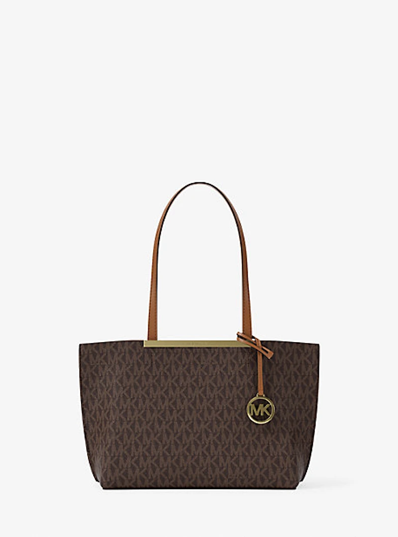 Evelyn Small Signature Logo Tote Bag