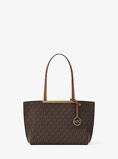 Evelyn Small Signature Logo Tote Bag
