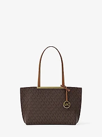 Evelyn Small Signature Logo Tote Bag
