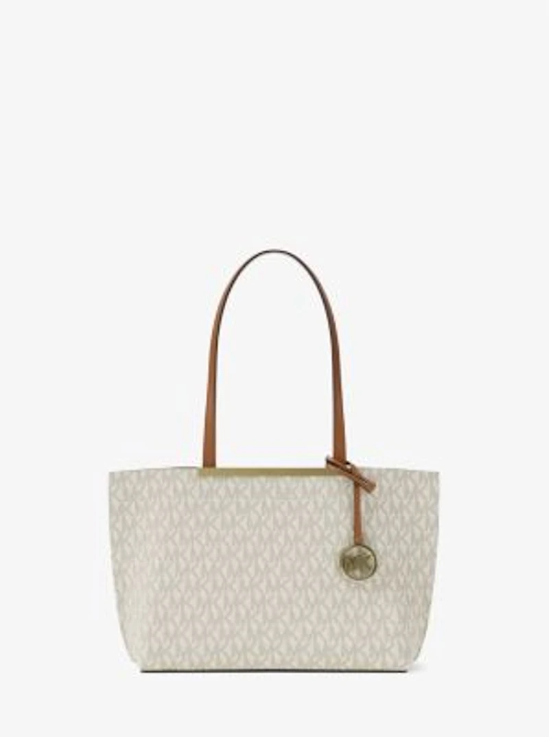 Evelyn Small Signature Logo Tote Bag