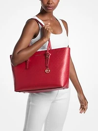 Quinn Large Metallic Signature Logo Tote Bag