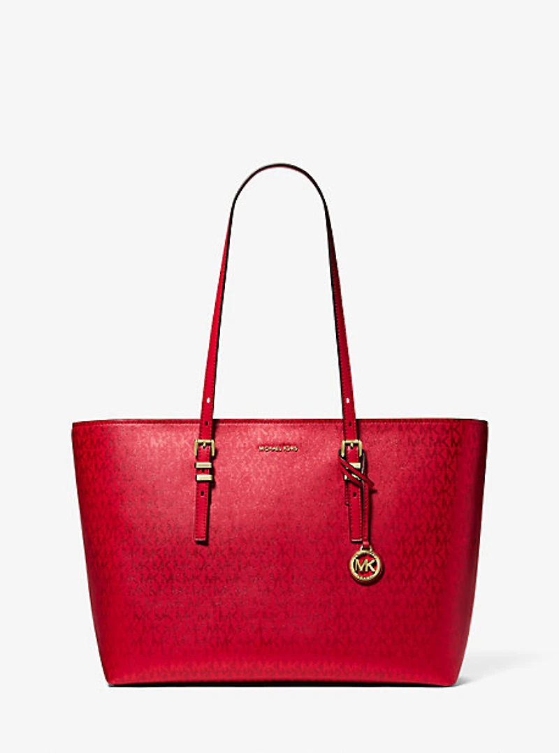 Quinn Large Metallic Signature Logo Tote Bag