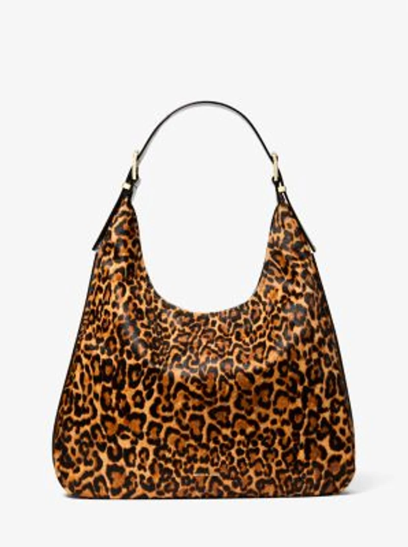 Nolita Large Leopard Print Calf Hair Shoulder Bag