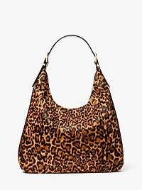 Nolita Large Leopard Print Calf Hair Shoulder Bag