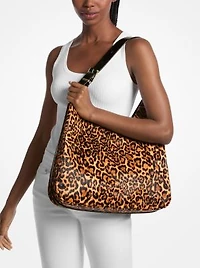 Nolita Large Leopard Print Calf Hair Shoulder Bag
