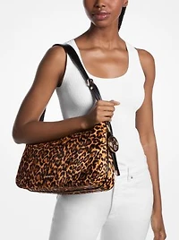 Nolita Medium Leopard Print Calf Hair Shoulder Bag