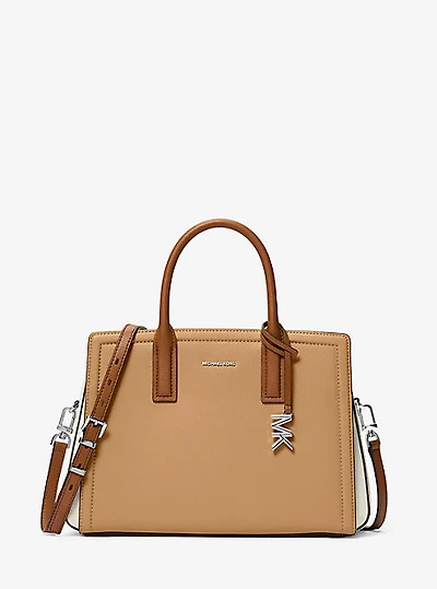 Laila Medium Color-Block Leather Satchel