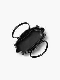Hamilton Moderne Small Studded Suede Satchel