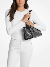 Hamilton Moderne Small Studded Suede Satchel
