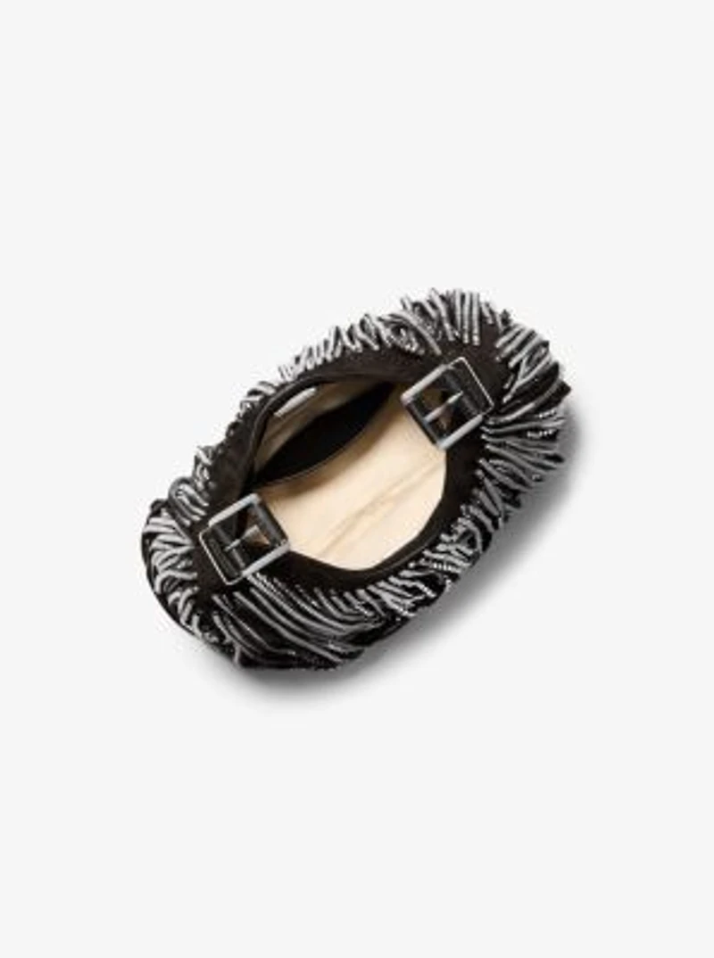 Limited-Edition Nolita Small Studded Fringe Suede Hobo Shoulder Bag