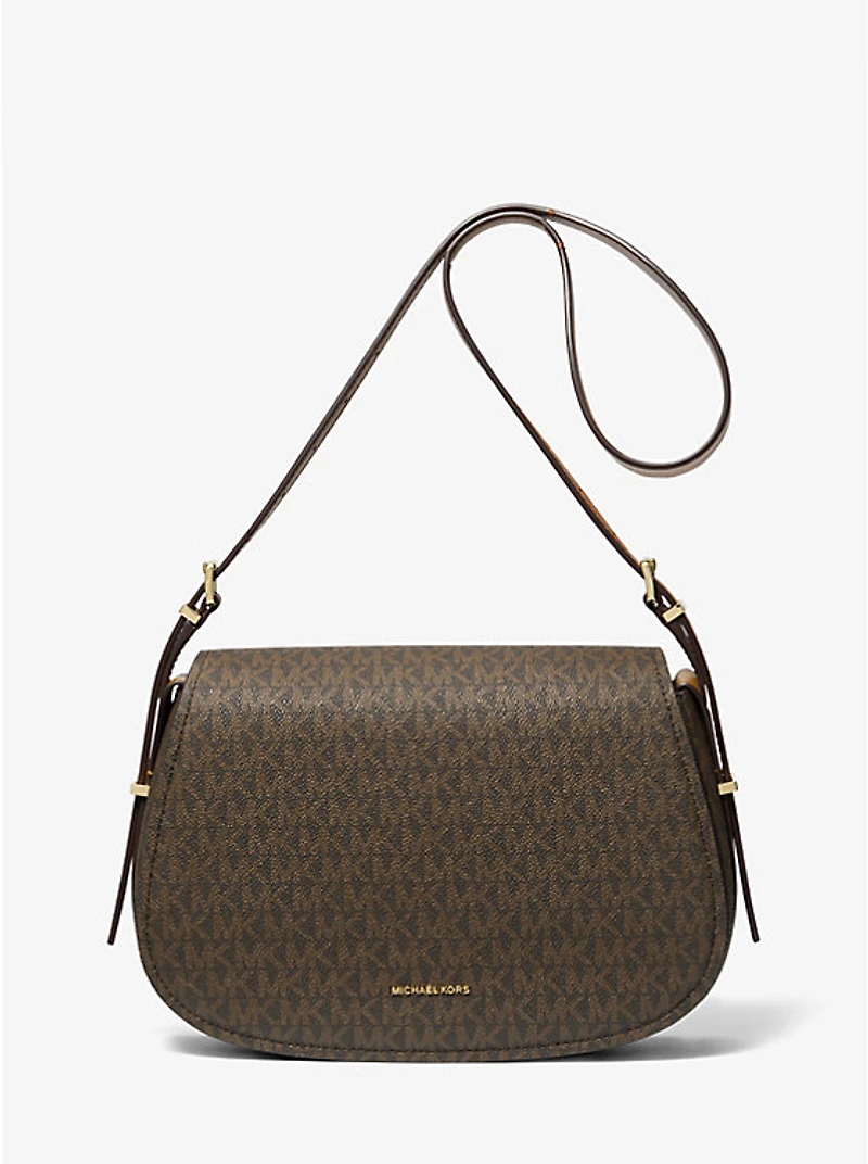 Lydia Medium Signature Logo Messenger Bag