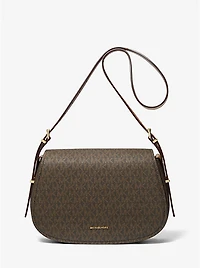 Lydia Medium Signature Logo Messenger Bag
