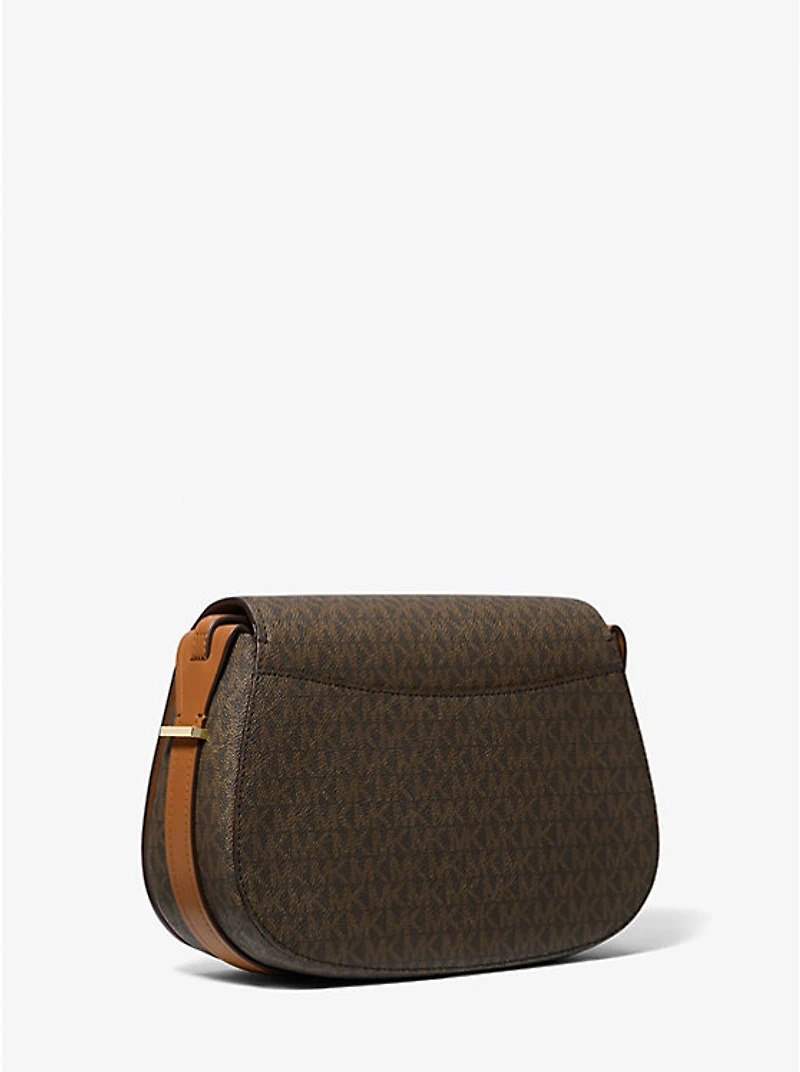 Lydia Medium Signature Logo Messenger Bag