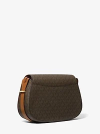 Lydia Medium Signature Logo Messenger Bag