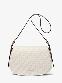Lydia Medium Signature Logo Messenger Bag
