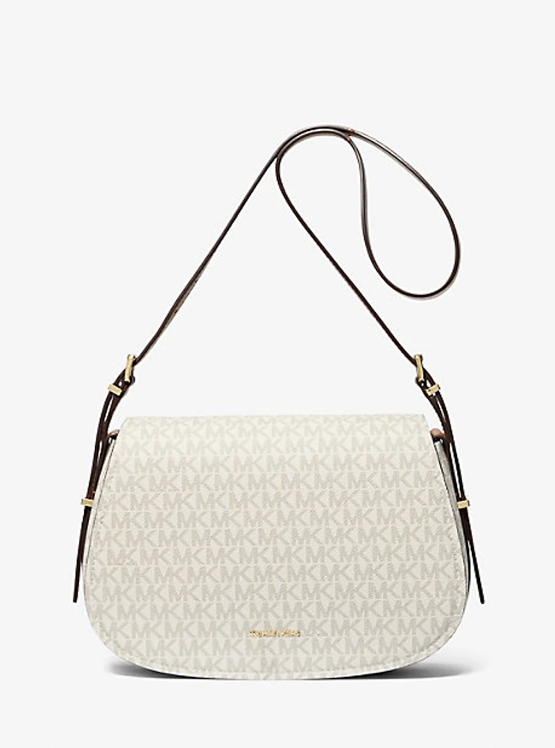 Lydia Medium Signature Logo Messenger Bag