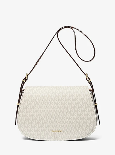 Lydia Medium Signature Logo Messenger Bag