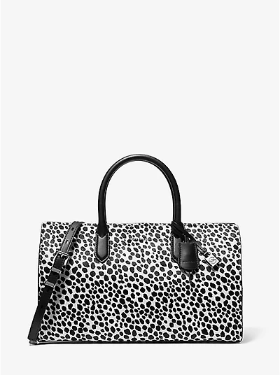 Scarlett Medium Cheetah Print Calf Hair Satchel