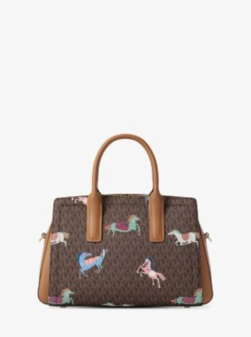 Laila Medium Signature Logo Satchel