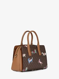 Laila Medium Signature Logo Satchel