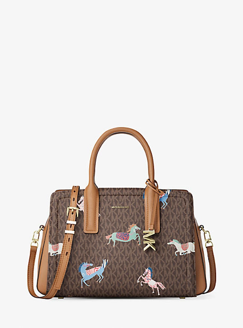 Laila Medium Signature Logo Satchel
