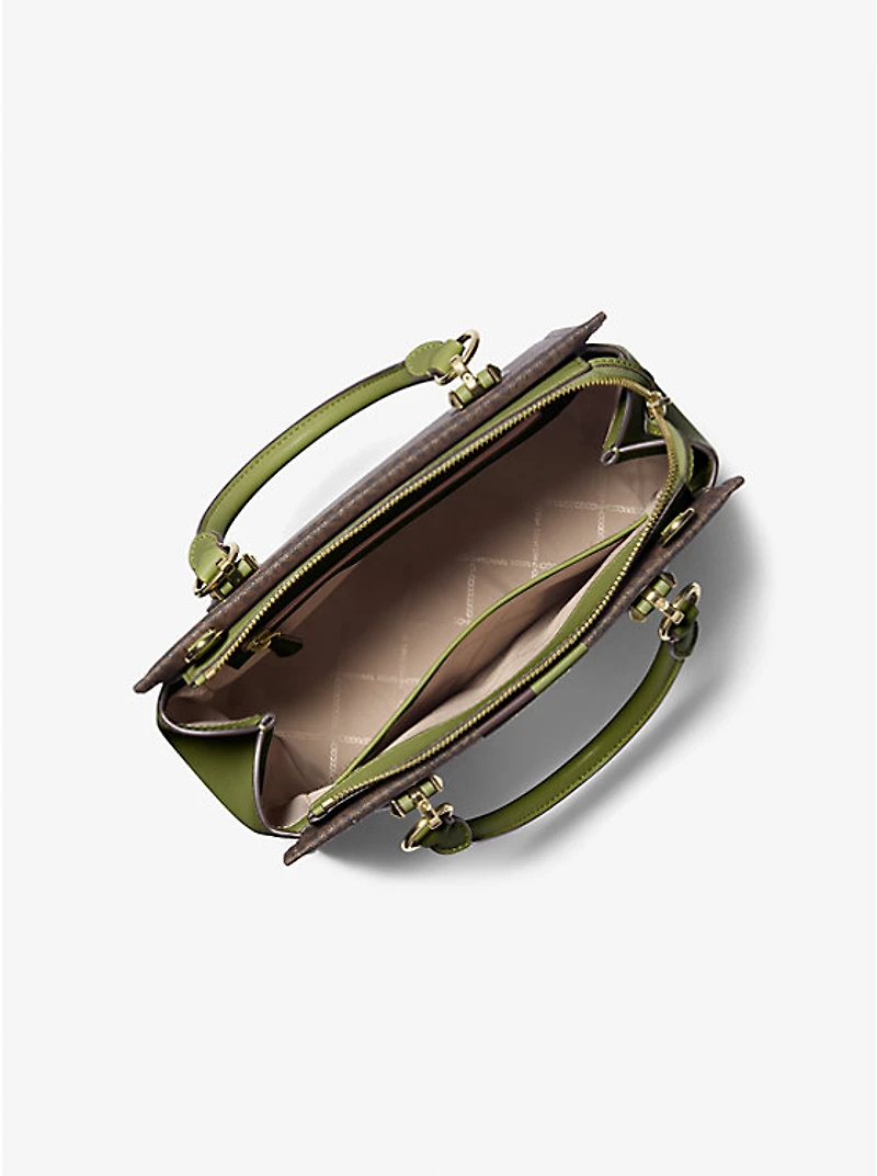 Marilyn Medium Logo Stripe Satchel