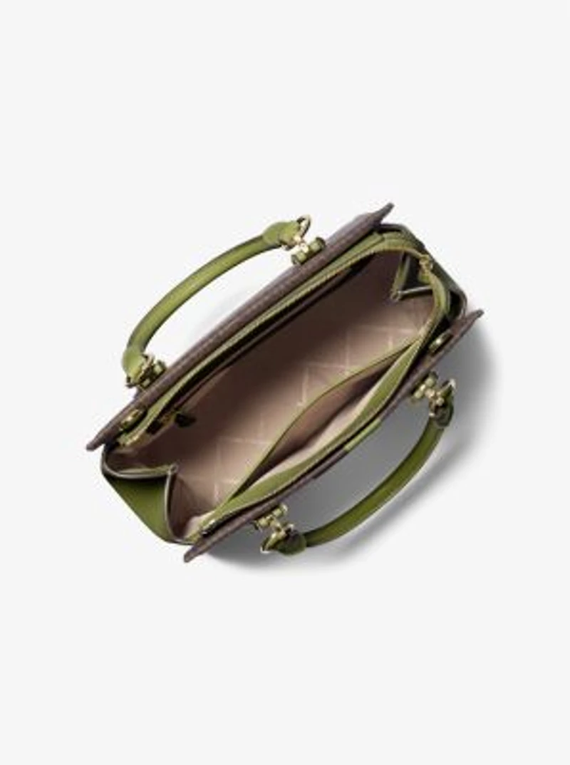 Marilyn Medium Logo Stripe Satchel