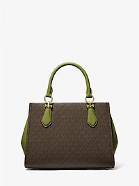 Marilyn Medium Logo Stripe Satchel
