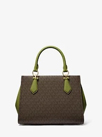Marilyn Medium Logo Stripe Satchel
