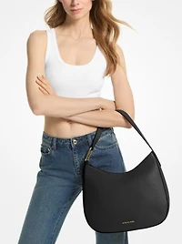 Kensington Large Pebbled Leather Hobo Shoulder Bag