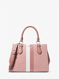 Marilyn Medium Signature Logo Stripe Satchel