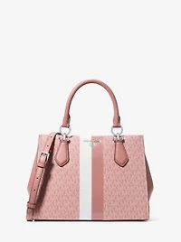 Marilyn Medium Signature Logo Stripe Satchel