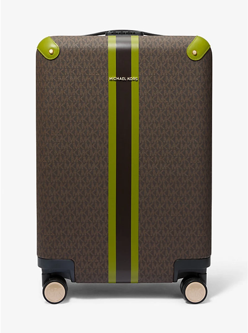 Striped Signature Logo Suitcase