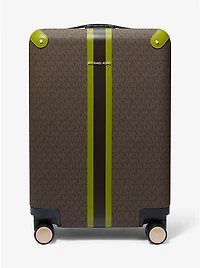 Striped Signature Logo Suitcase