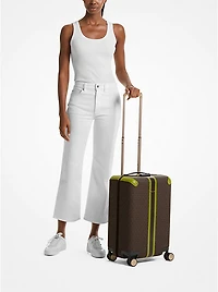 Striped Signature Logo Suitcase