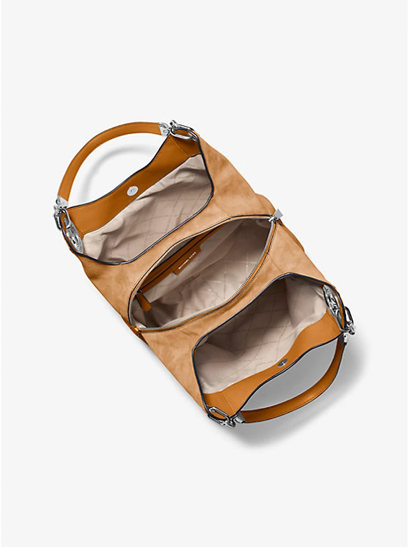 Lillie Large Suede Shoulder Bag