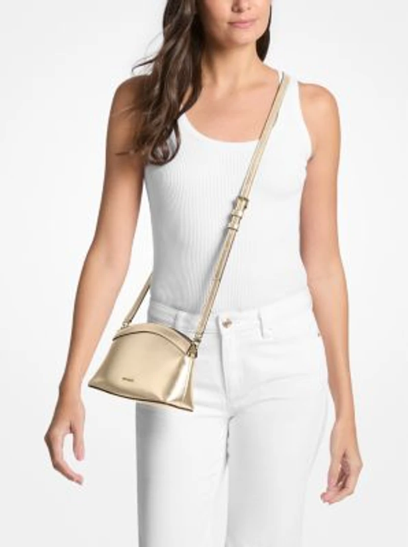 Athena Small Metallic Leather Convertible Clutch