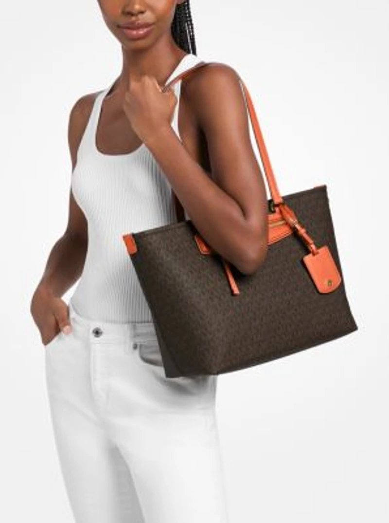 Jet Set Travel Medium Signature Logo Tote Bag