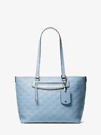 Jet Set Travel Medium Logo Embossed Leather Tote Bag