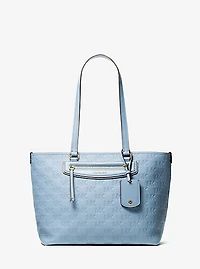 Jet Set Travel Medium Logo Embossed Leather Tote Bag